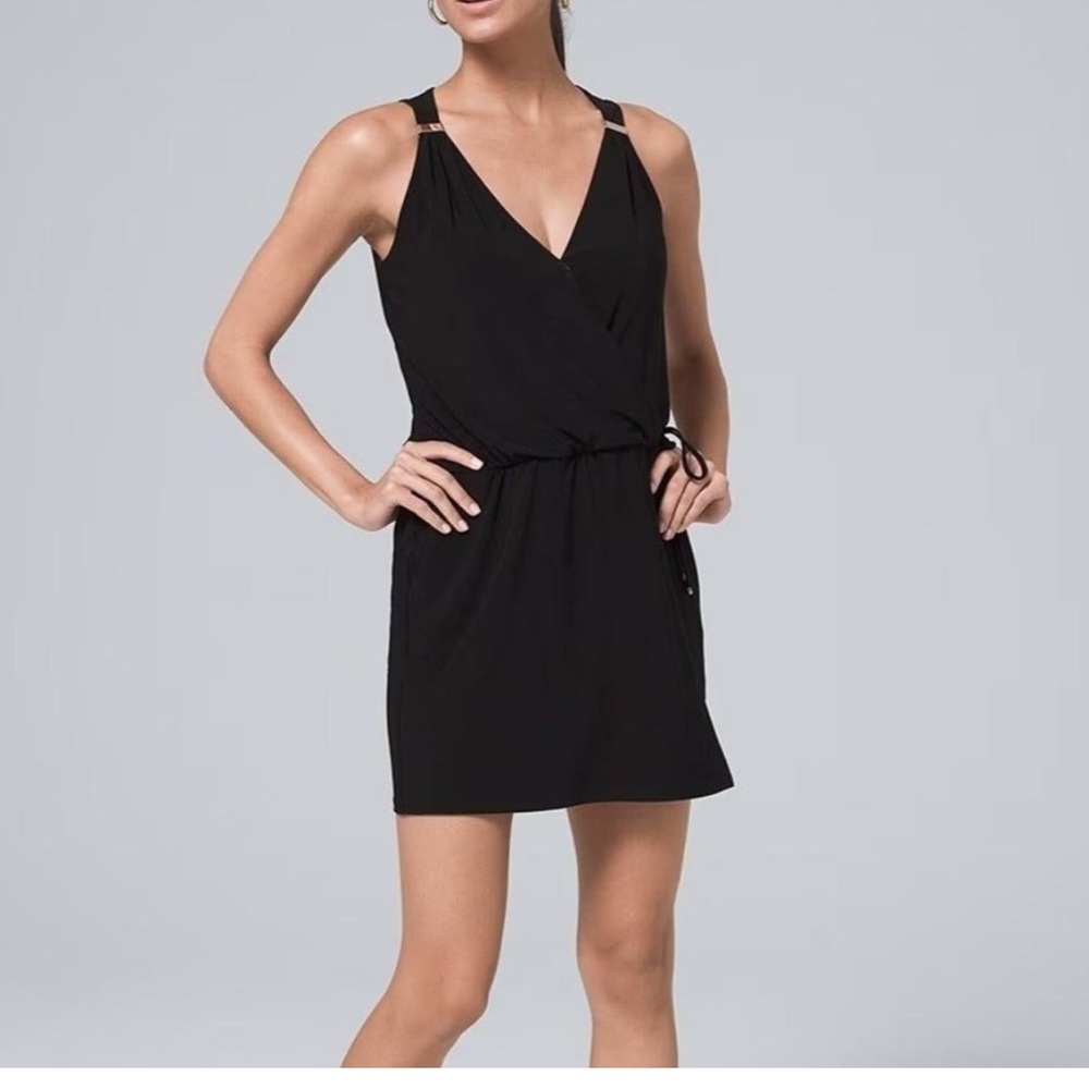 White House Black Market Sleeveless Matte Jersey Skort Romper.